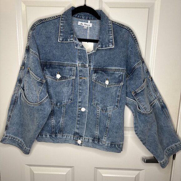 90s Style Light Wash Button-Up Denim Jacket - Picture 5 of 5